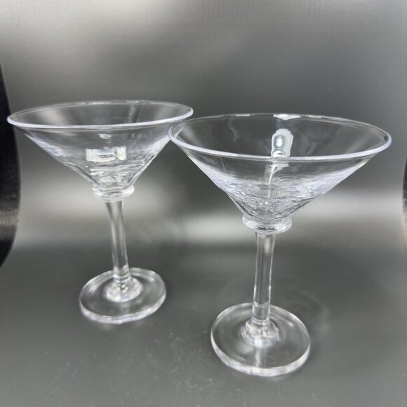 Simon Pearce Cavendish Clear Optic Hand Blown Glass Martini Glasses Cups Set 2 - Picture 6 of 16